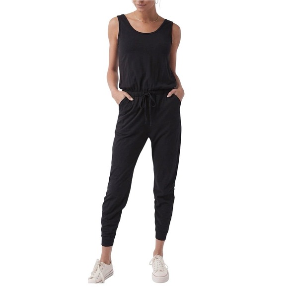 Pact Pants - Pact Black‎ Organic Cotton All Day Easy Boho Resort Overall Jumpsuit Size Large